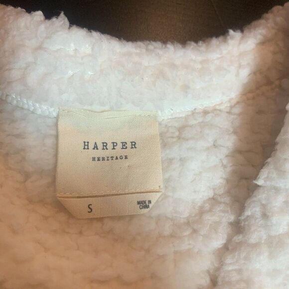 White teddy cardigan sweater Francescas Harmony Harper Heritage size small - Picture 7 of 9